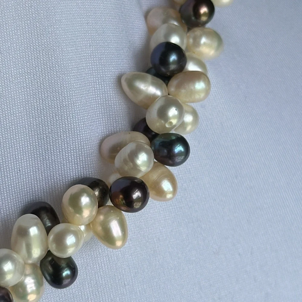 Elegant 925 silver real freshwater pearls